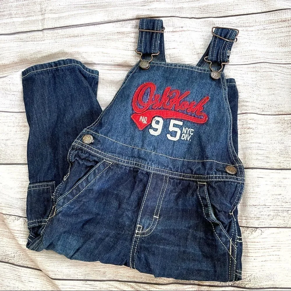 OshKosh 90s Denim Overalls‎ Blue Jean with Red Logo